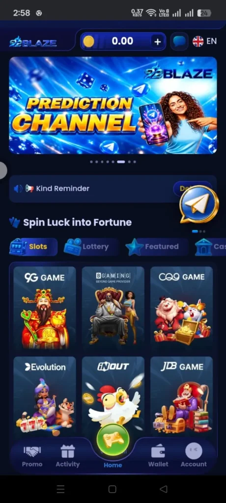 92blaze Game Interface